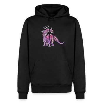 dinosaur - Herre Premium økologisk hoodie - sort - Foran - Nico (187cm)