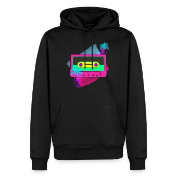 80er party - Männer Premium Bio Hoodie - Schwarz - Vorne - Nico (187cm)