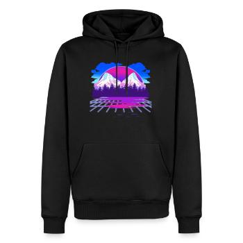 Vaporwave - Männer Premium Bio Hoodie - Schwarz - Vorne - Nico (187cm)