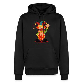 Clown de carnaval - Sweat à capuche Premium bio Homme - noir - Devant - Nico (187cm)