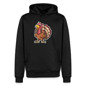 Dinde douce - Sweat à capuche Premium bio Homme - noir - Devant - Nico (187cm)