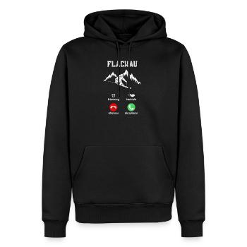 Flachau Skifahrer Après Ski Geschenk T-Shirt - Männer Premium Bio Hoodie - Schwarz - Vorne - Nico (187cm)