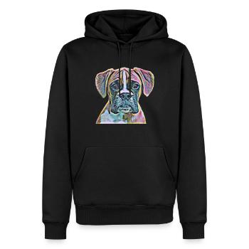 Boxer Hunde - Männer Premium Bio Hoodie - Schwarz - Vorne - Nico (187cm)