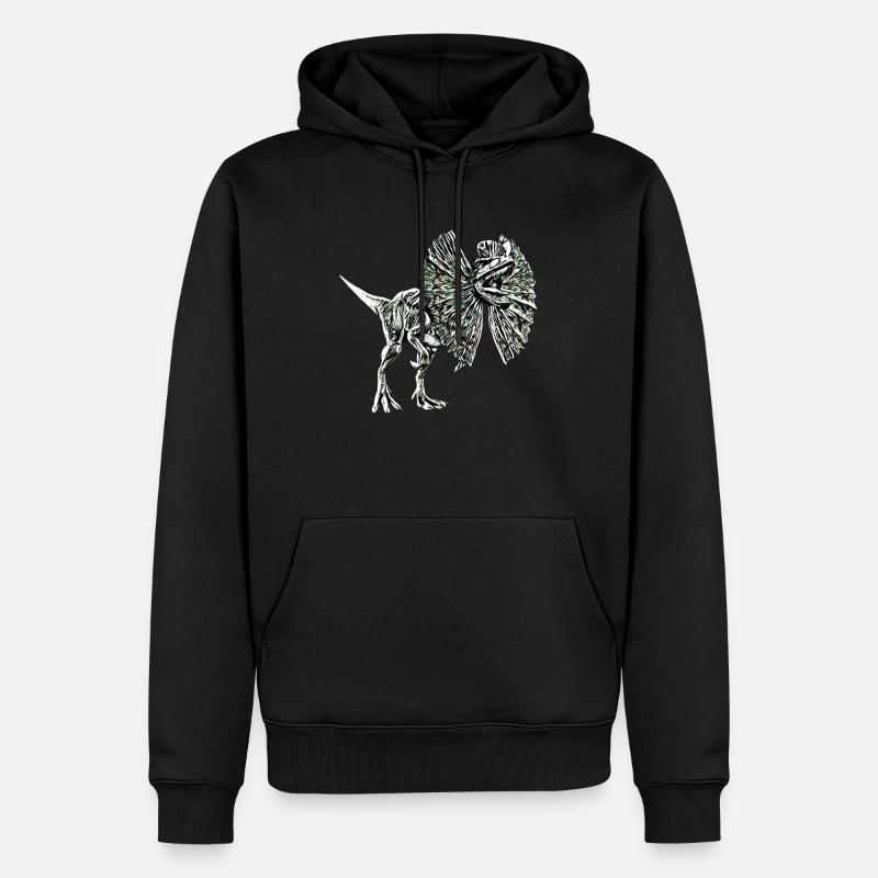 dilophosaurus - Sweat à capuche Premium bio Homme - noir