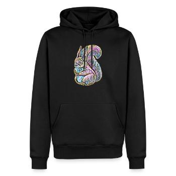 squirrel - Men’s Premium Organic Hoodie - black - Front - Nico (187cm)