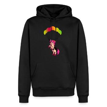 Voler en parapente - Sweat à capuche Premium bio Homme - noir - Devant - Nico (187cm)