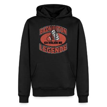 Badminton Legende die nicht verliert - Männer Premium Bio Hoodie - Schwarz - Vorne - Nico (187cm)