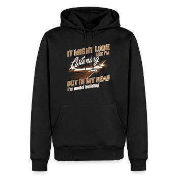 Modellflugzeug - Männer Premium Bio Hoodie - Schwarz - Vorne - Nico (187cm)