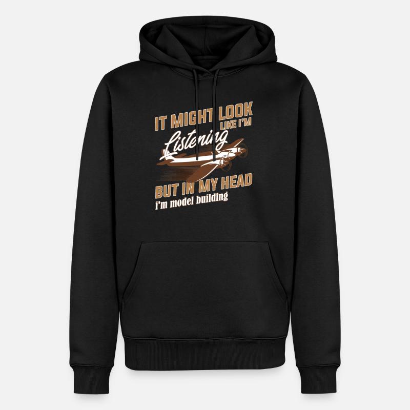 modèle d'avion - Sweat à capuche Premium bio Homme - noir
