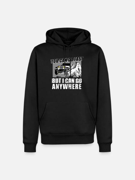 lustig jeepfahrer - Männer Premium Bio Hoodie - Schwarz