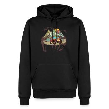 Véhicule tout terrain - Sweat à capuche Premium bio Homme - noir - Devant - Nico (187cm)
