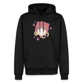 Manga cat girl - Sweat à capuche Premium bio Homme - noir - Devant - Nico (187cm)