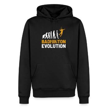 Badminton Evolution - Men’s Premium Organic Hoodie - black - Front - Nico (187cm)