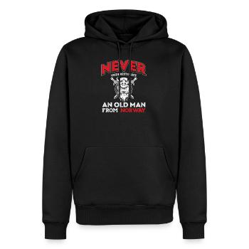 Lustiges Norwegische Flagge Opa Geschenke Shirt - Männer Premium Bio Hoodie - Schwarz - Vorne - Nico (187cm)