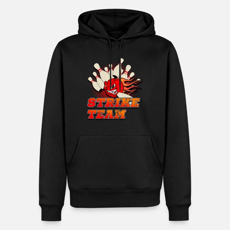 Bowling, grève de bowling - Sweat à capuche Premium bio Homme - noir