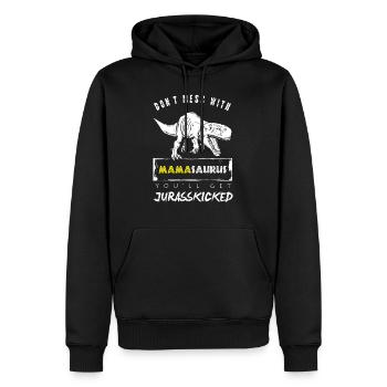 Mama-Saurus-Muttertag - Männer Premium Bio Hoodie - Schwarz - Vorne - Nico (187cm)