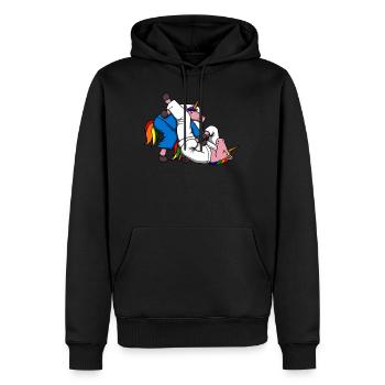 Arts martiaux Jiu-Jitsu MMA Mixed Martial Arts - Sweat à capuche Premium bio Homme - noir - Devant - Nico (187cm)