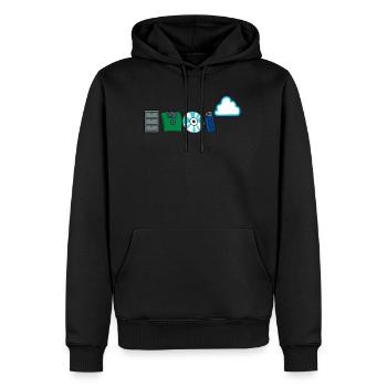 Développeur de logiciels informatiques code programmeur - Sweat à capuche Premium bio Homme - noir - Devant - Nico (187cm)