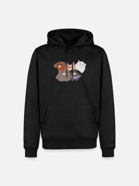 Kawaii dogs - Men’s Premium Organic Hoodie - black