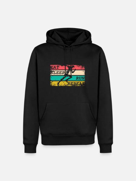 EAT SLEEP RUN REPEAT - Men’s Premium Organic Hoodie - black