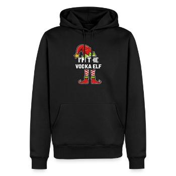 Noël Vodka Elf - Sweat à capuche Premium bio Homme - noir - Devant - Nico (187cm)