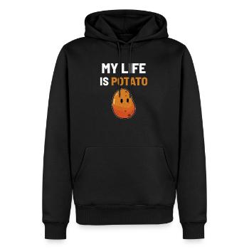 Pommes de terre végétalien végétarien - Sweat à capuche Premium bio Homme - noir - Devant - Nico (187cm)