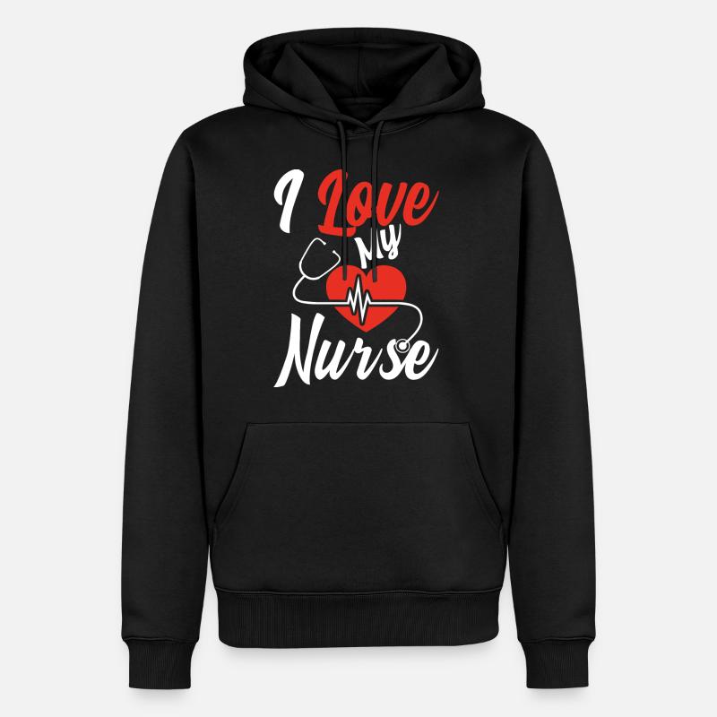J'aime mon infirmière - Sweat à capuche Premium bio Homme - noir