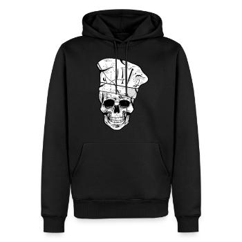 Skull Chef Chef's Hat Griller Hobby Chef Chefkoc - Men’s Premium Organic Hoodie - black - Front - Nico (187cm)