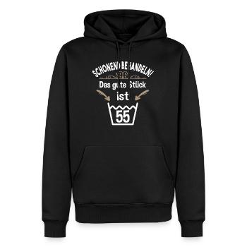 55. Geburtstag 55 Jahre Schonend Behandeln 55 - Männer Premium Bio Hoodie - Schwarz - Vorne - Nico (187cm)