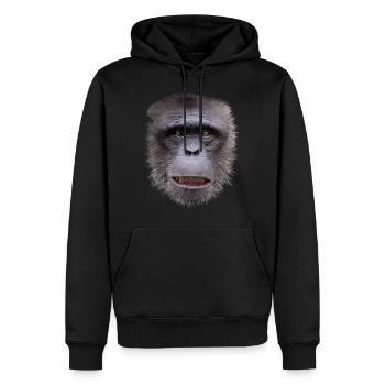 Costume de visage de singe cadeau drôle de singe animal - Sweat à capuche Premium bio Homme - noir - Devant - Nico (187cm)