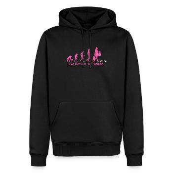 évolution des femmes - Sweat à capuche Premium bio Homme - noir - Devant - Nico (187cm)