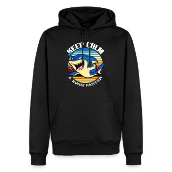 requin - Sweat à capuche Premium bio Homme - noir - Devant - Nico (187cm)