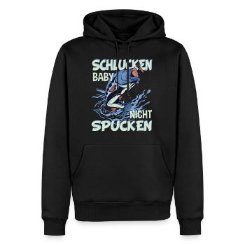 Angler Fischer - Schlucken Baby nicht Spucken - Männer Premium Bio Hoodie - Schwarz - Vorne - Nico (187cm)