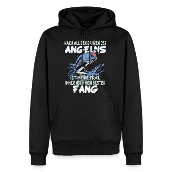Mein Bester Fang - Angeln Angler Angel Spruch - Männer Premium Bio Hoodie - Schwarz - Vorne - Nico (187cm)