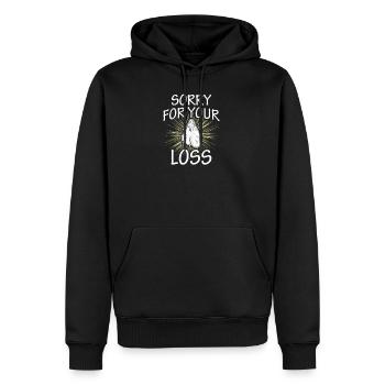 Vasectomie Stérilisation Cadeaux T-shirt - Sweat à capuche Premium bio Homme - noir - Devant - Nico (187cm)