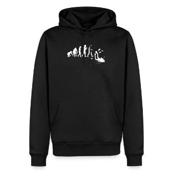 Tauchen Evolution - Männer Premium Bio Hoodie - Schwarz - Vorne - Nico (187cm)