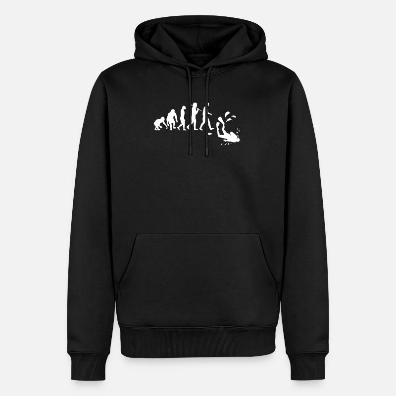 Tauchen Evolution - Männer Premium Bio Hoodie - Schwarz