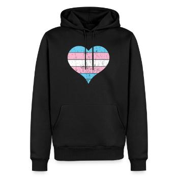 Transgender LGBT Pride Herz - Männer Premium Bio Hoodie - Schwarz - Vorne - Nico (187cm)