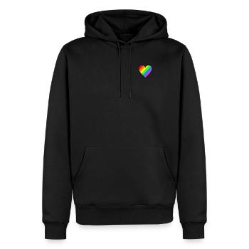 Rainbow Heart LGBT CSD - Men’s Premium Organic Hoodie - black - Front - Nico (187cm)