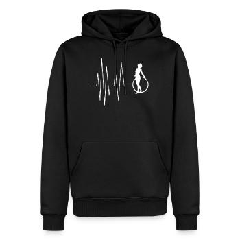 Herzschlag Herzlinie Herzfrequenz Hula Hoop Shirt - Männer Premium Bio Hoodie - Schwarz - Vorne - Nico (187cm)