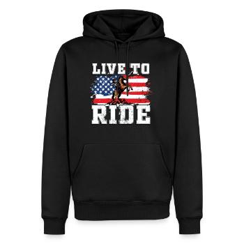 Westernreiten - Männer Premium Bio Hoodie - Schwarz - Vorne - Nico (187cm)