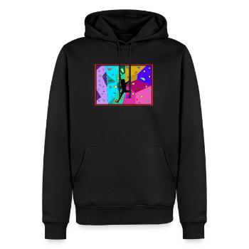Sportklettern, Bouldern - Männer Premium Bio Hoodie - Schwarz - Vorne - Nico (187cm)