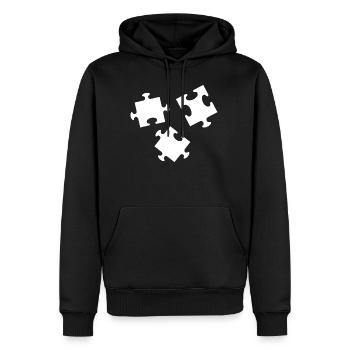Puzzle t-shirt cadeau - Sweat à capuche Premium bio Homme - noir - Devant - Nico (187cm)