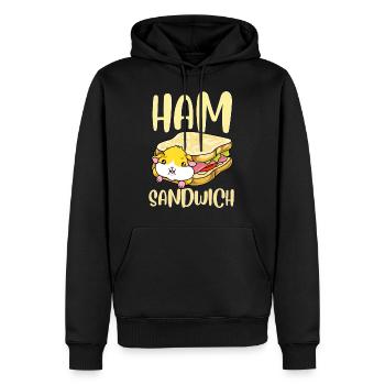 Sandwich au jambon idée cadeau hamster - Sweat à capuche Premium bio Homme - noir - Devant - Nico (187cm)