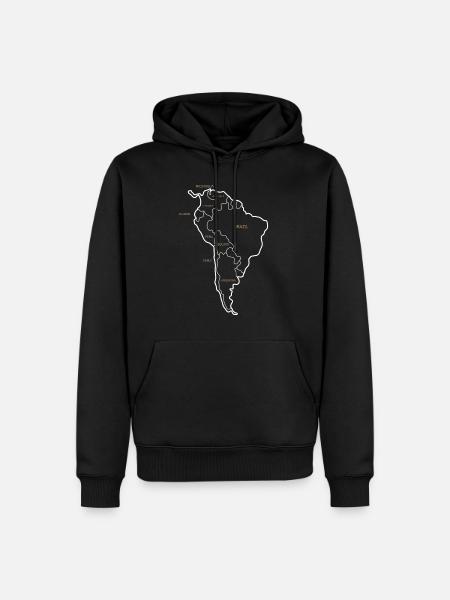 Modern map of South America - Men’s Premium Organic Hoodie - black