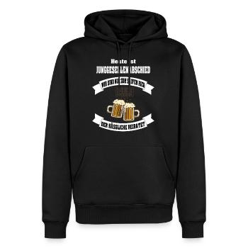 Wir sind zum saufen hier der hässliche heiratet - Männer Premium Bio Hoodie - Schwarz - Vorne - Nico (187cm)