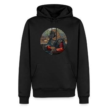 Ornithorynque drôle Mona Lisa Duckface cadeau - Sweat à capuche Premium bio Homme - noir - Devant - Nico (187cm)