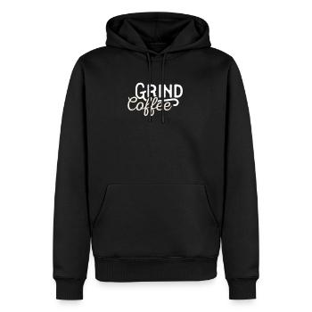 Peignez les grains de café pour le meilleur plaisir - Sweat à capuche Premium bio Homme - noir - Devant - Nico (187cm)