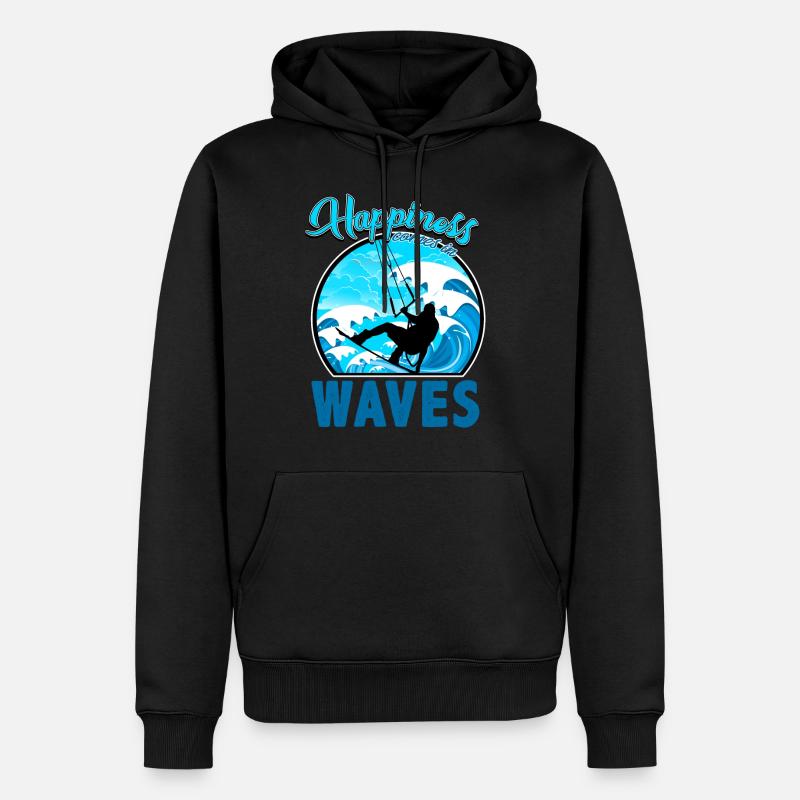 Kitesurfing, Kiteboarding - Männer Premium Bio Hoodie - Schwarz
