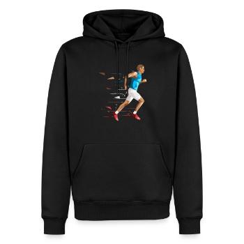 Marathon runner marathon runner marathon run - Men’s Premium Organic Hoodie - black - Front - Nico (187cm)